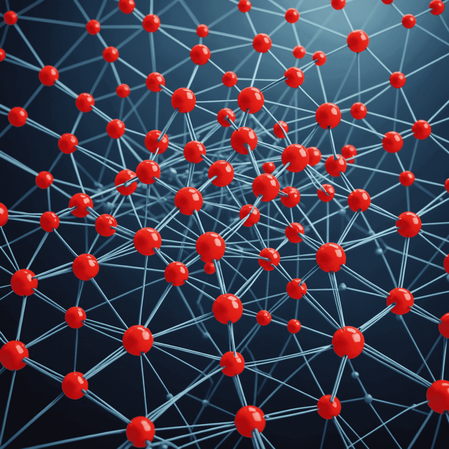 Illustration of a complex network under attack by multiple advanced persistent threats, represented by red nodes infiltrating a blue defensive structure