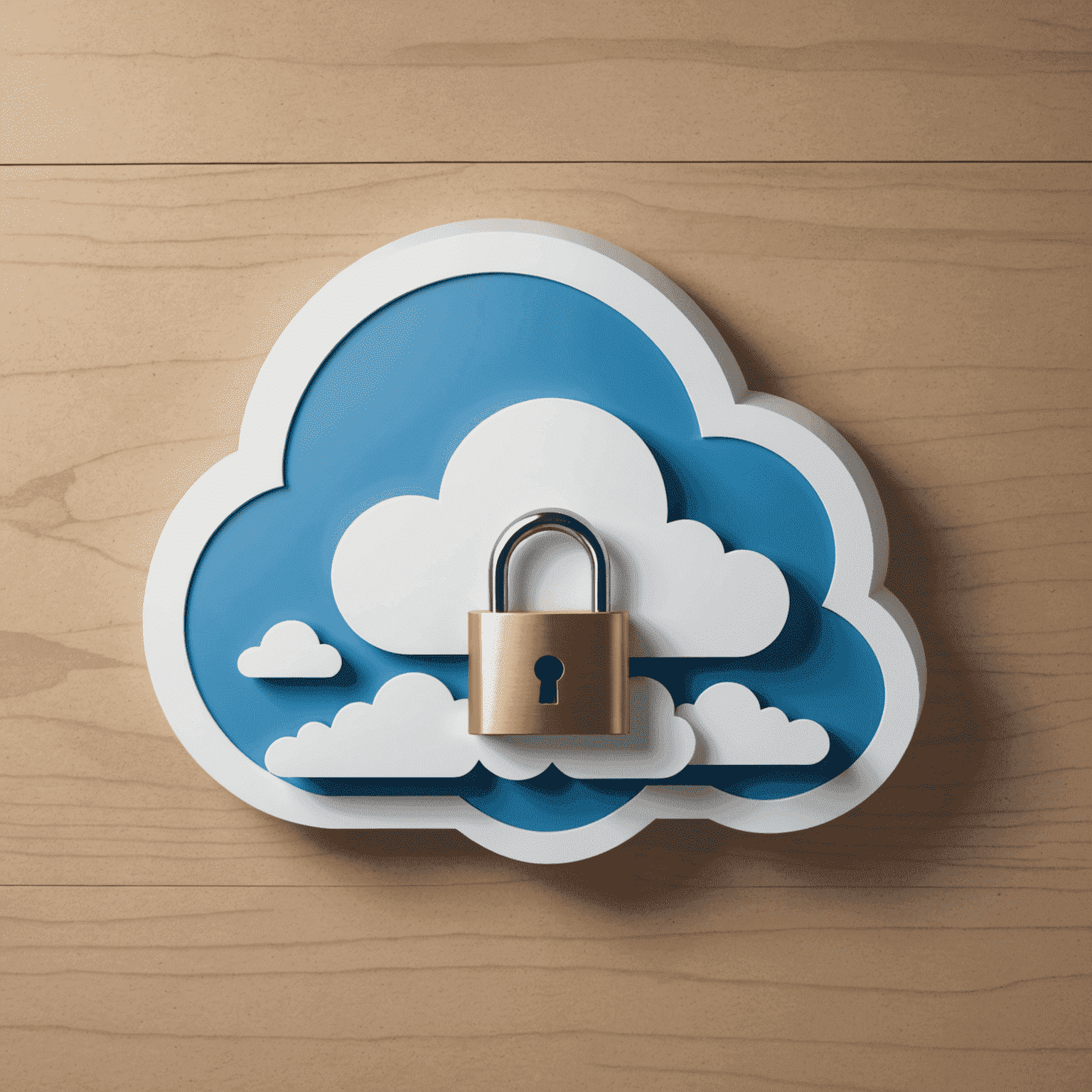 A secure cloud with a lock icon, representing data protection in cloud environments